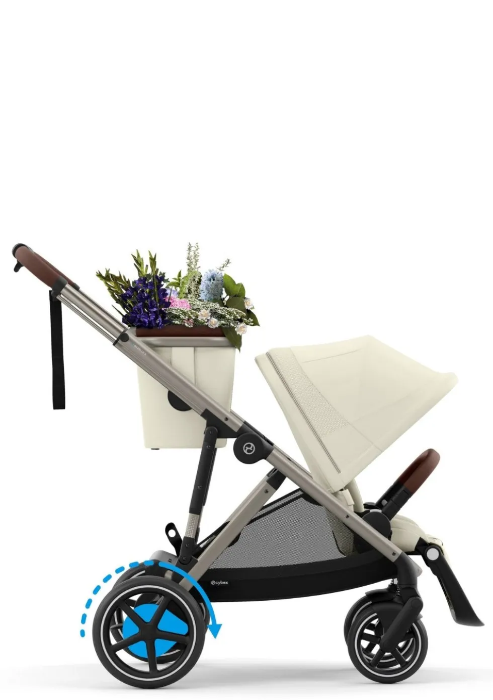 Kinderwagen 'e-Gazelle S' Taupe / Seashell Beige