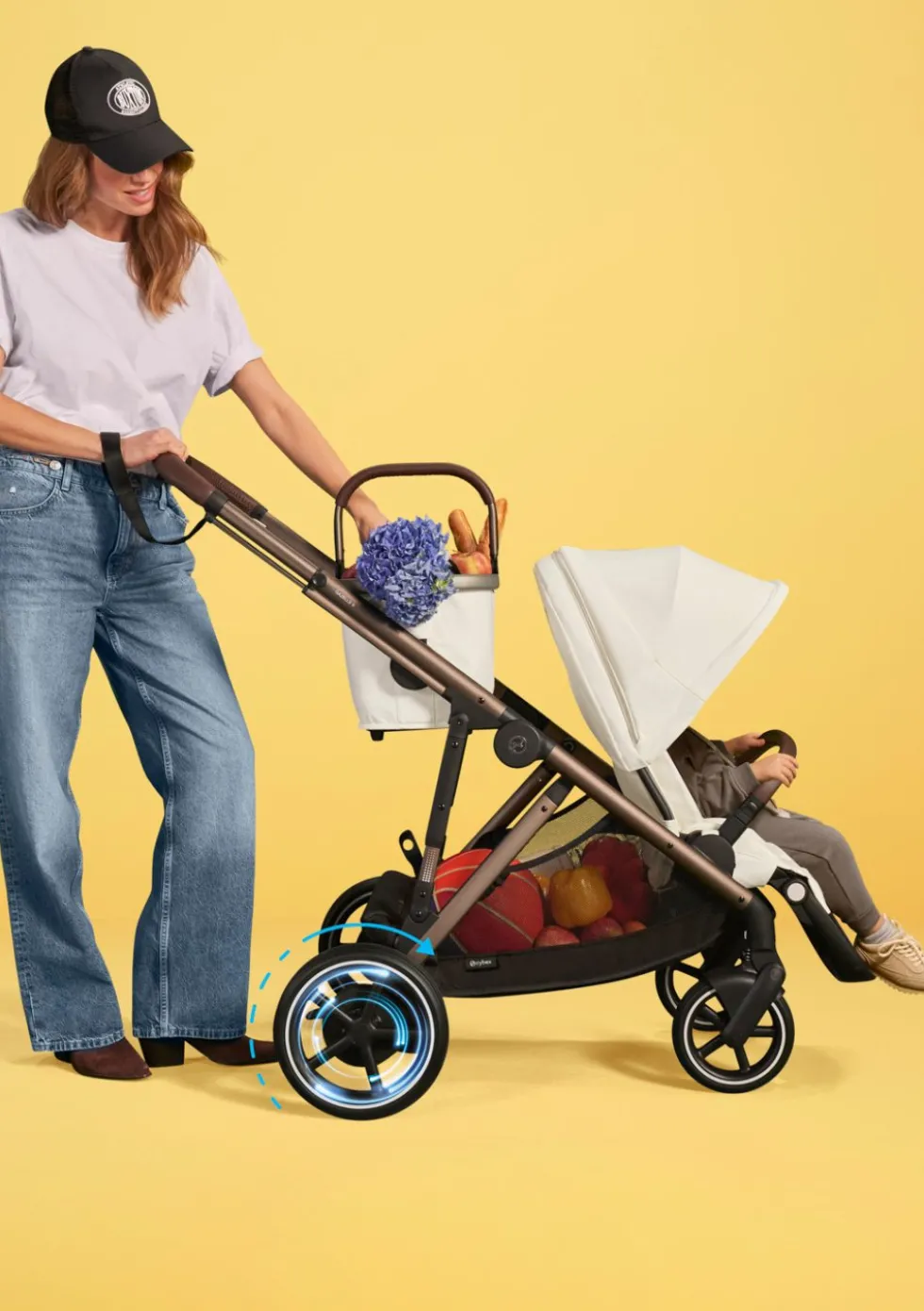 Kinderwagen 'e-Gazelle S' Taupe / Seashell Beige