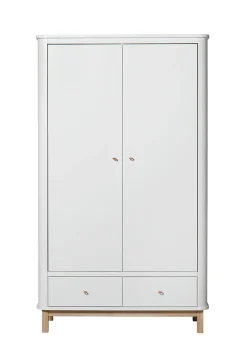 Kleiderschrank 'Wood' 2-türig weiss / Eiche