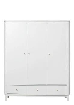 Kleiderschrank 'Wood' 3-türig weiss
