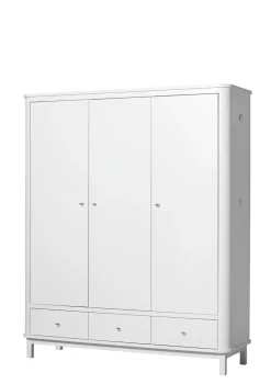 Kleiderschrank 'Wood' 3-türig weiss