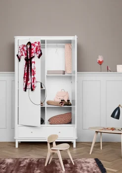 Kleiderschrank 'Wood' 2-türig weiss