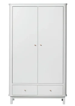 Kleiderschrank 'Wood' 2-türig weiss