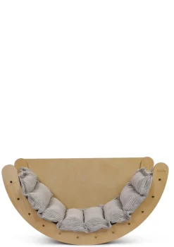 Kletterbogen Birke Natur inkl. Kissen Cord Koala Grau