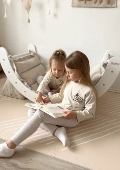 Kletterbogen Birke Weiß inkl. Kissen Cord Creme Beige