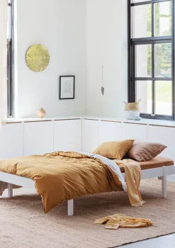 Lounger Bett 'Wood' Weiß 200 x 120 cm