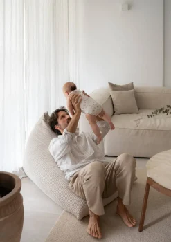 Lounger Sitzsack Cord Creme Beige