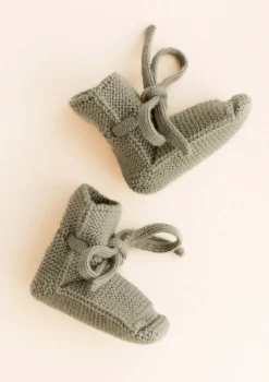 Merino Baby Booties Artichoke