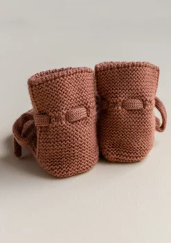 Merino Baby Booties Brick