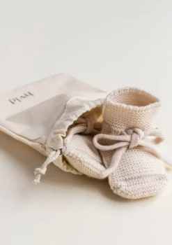 Merino Baby Booties Cream