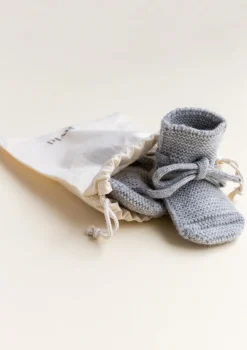 Merino Baby Booties Grey Melange