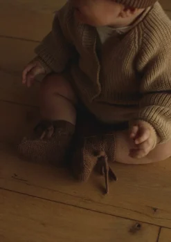 Merino Baby Booties Mocha