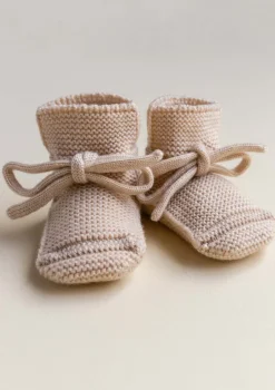 Merino Baby Booties oat