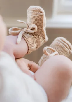 Merino Baby Booties oat