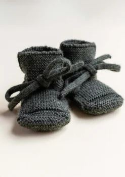 Merino Baby Booties Pine