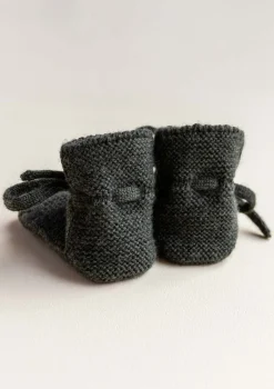 Merino Baby Booties Pine