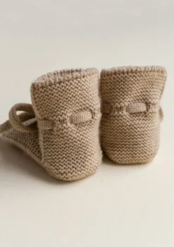 Merino Baby Booties Sand