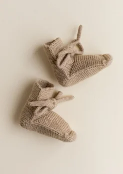 Merino Baby Booties Sand