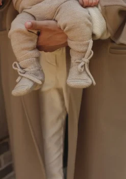 Merino Baby Booties Sand