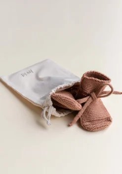 Merino Baby Booties Terracotta