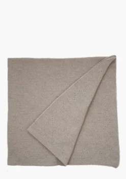 Merino Lochmusterdecke beige
