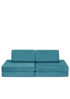 Mini Spielsofa Velours Dino Türkis