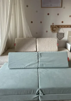 Mini Spielsofa Velours Minz Hellgrün