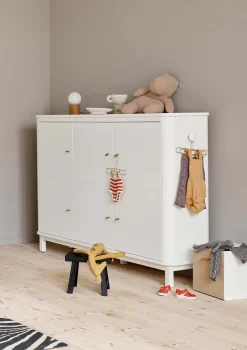 Multi-Schrank 'Wood' 3-türig weiss