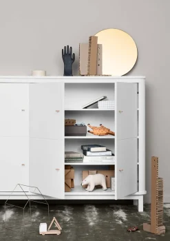 Multi-Schrank 'Wood' 3-türig weiss