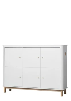 Multi-Schrank 'Wood' 3-türig weiss / Eiche