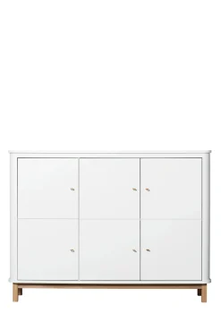 Multi-Schrank 'Wood' 3-türig weiss / Eiche