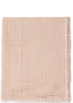 Musselin Decke 'Fringe' Moonstone 120 x 120 cm