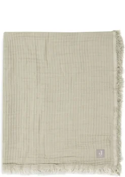 Musselin Decke Wiege 'Fringe' Olive Green 100 x 75 cm