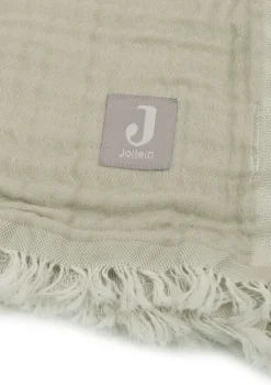 Musselin Decke Wiege 'Fringe' Olive Green 100 x 75 cm