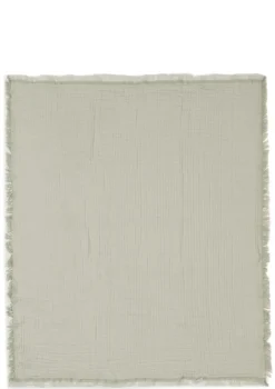 Musselin Decke Wiege 'Fringe' Olive Green 100 x 75 cm