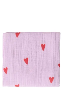 Musselin Mulltuch 'Swaddle Print Medium' Purple Hearts 70 x 70 cm