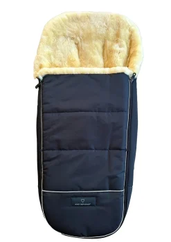 Premium Lammfell-Fußsack midnight black