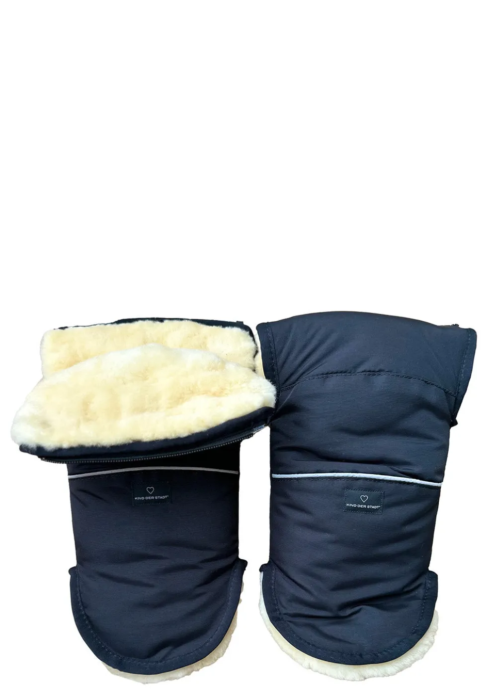 Premium Lammfell-Handwärmer midnight black