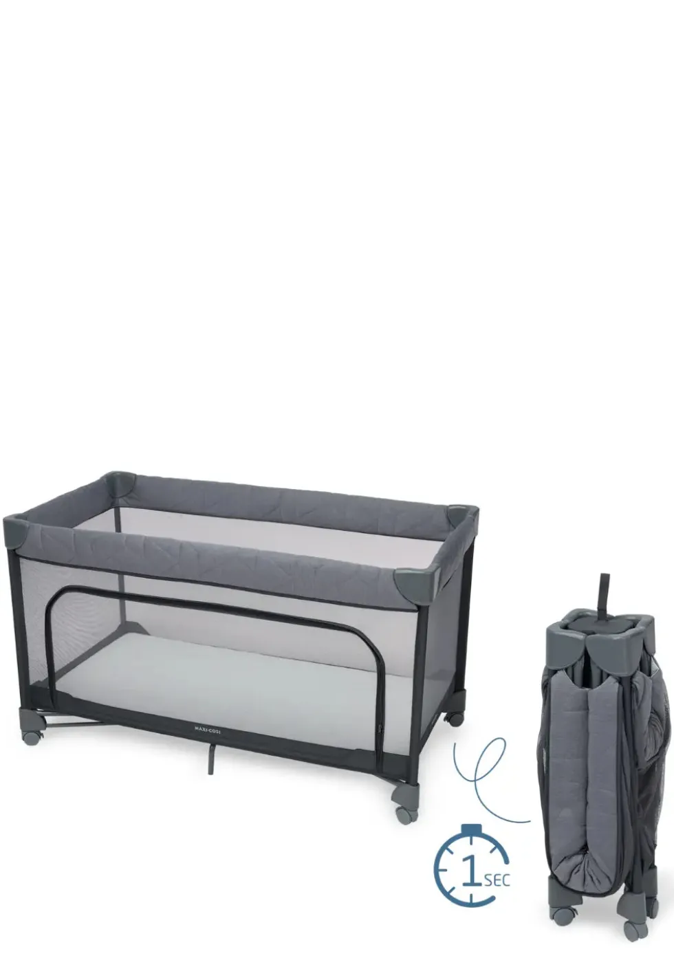 Reisebett 'Merlin' Elegance Graphite 120 x 60 cm