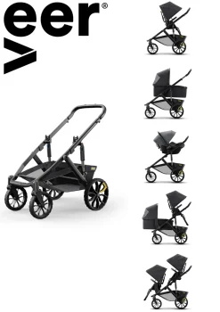 &Roll Kinderwagengestell dunkelgrau / schwarz