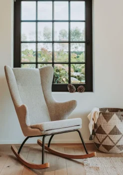 Schaukelstuhl Erwachsene 'De Luxe' Sand Grey