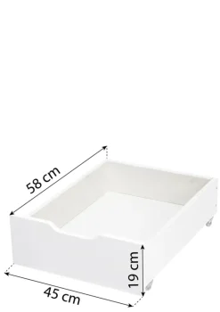 Schublade auf Rädern weiß