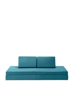 Spielsofa Velours Dino Türkis