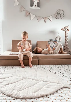 Spielsofa Velours Erdnuss Beige