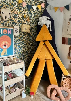Spielsofa Velours Honig Gelb
