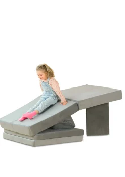 Spielsofa Velours Mond Grau