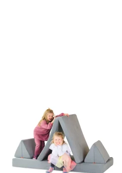 Spielsofa Velours Mond Grau