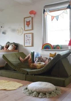 Spielsofa Velours Schildkröten Grün