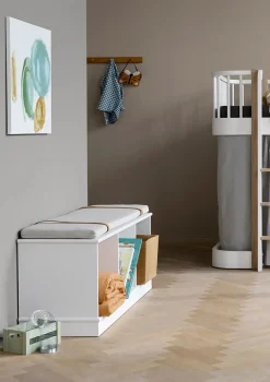 Standregal 'Wood' horizontal 3x1 mit Sockel weiß