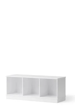 Standregal 'Wood' horizontal 3x1 mit Sockel weiß